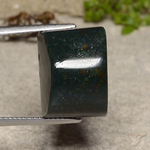 22.60ct Natural verde escuro Pedra de Sangue, baguete, Opaco