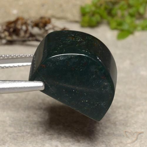 Pedra de Sangue verde escuro Natural 22.60ct, baguete, Opaco