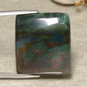 Pedra de sangue verde natural 21,40ct, baguete, opaco