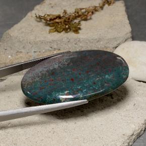 Pedra de sangue multicolorido natural 44,98ct, corte oval, opaco