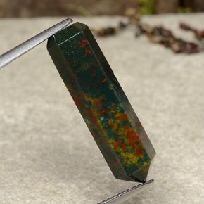Pedra de sangue multicolorido natural 9,44ct, forma extravagante, opaco