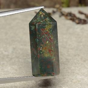 Pedra de sangue multicolorido natural 14,34ct, forma extravagante, opaco