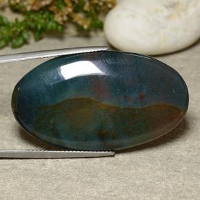 Pedra de sangue multicolorido natural 42,75ct, corte oval, opaco