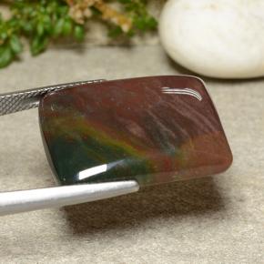 Pedra de Sangue Multicolorido Natural 21.24ct, baguete, Opaco