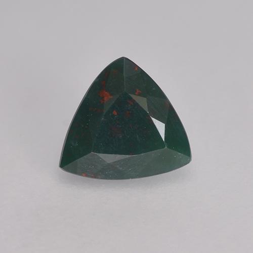 Pedra de Sangue Verde escuro Natural 0.42ct, Trilhão, Opaco