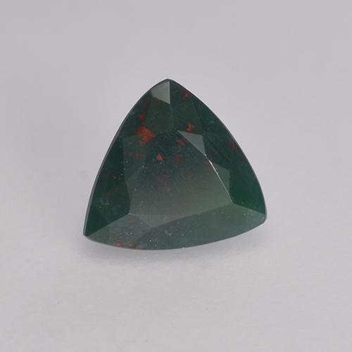 Pedra de Sangue Verde escuro Natural 0.42ct, Trilhão, Opaco