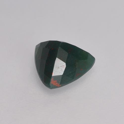 Pedra de Sangue Verde escuro Natural 0.42ct, Trilhão, Opaco