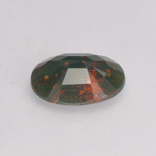 Pedra de sangue verde natural 0,31ct, corte oval, opaco