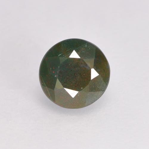Pedra de sangue verde natural 0,33ct, corte redondo, opaco