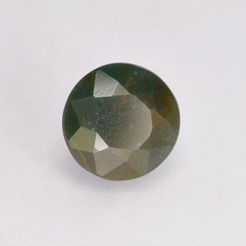 Pedra de sangue verde natural 0,33ct, corte redondo, opaco