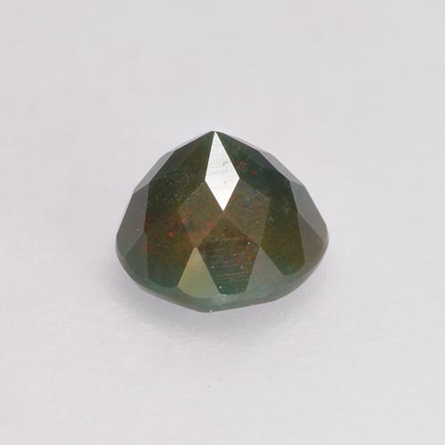 Pedra de sangue verde natural 0,33ct, corte redondo, opaco