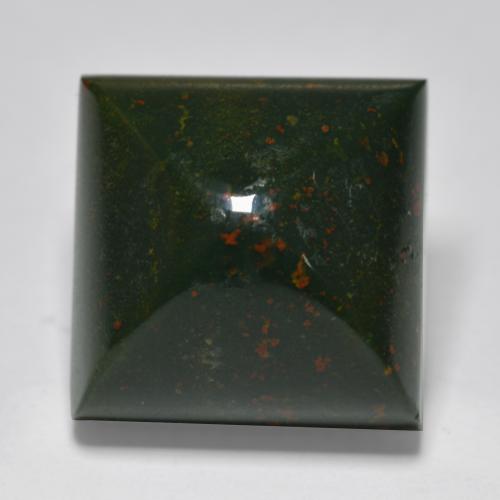 Pedra de Sangue verde e vermelho Natural 11.56ct, Quadrado, Opaco