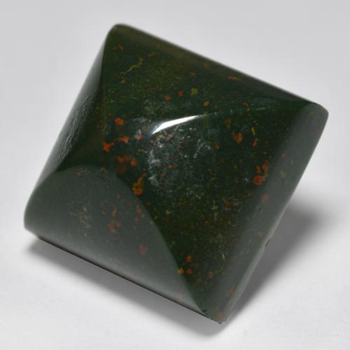 Pedra de Sangue verde e vermelho Natural 11.56ct, Quadrado, Opaco