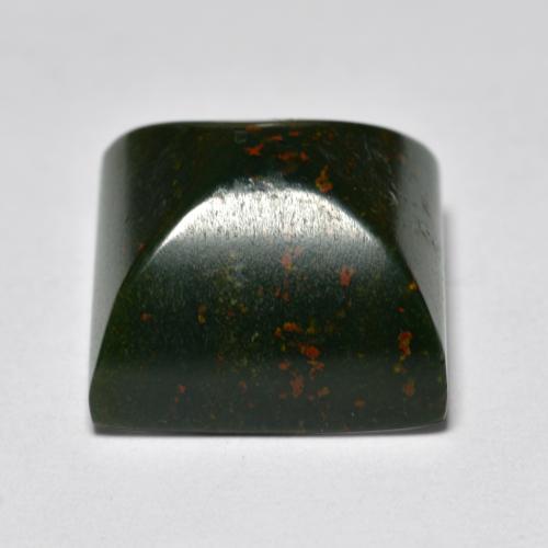 Pedra de Sangue verde e vermelho Natural 11.56ct, Quadrado, Opaco