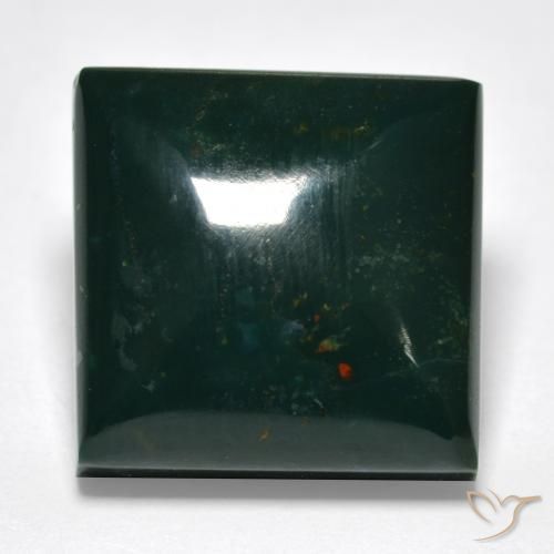 Pedra de sangue multicolorido natural 9,57ct, quadrado, opaco