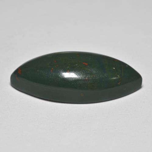 Pedra de sangue verde natural 12,74ct, marquise, opaco