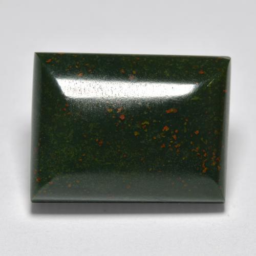 Pedra de sangue verde natural 11,99ct, baguete, opaco