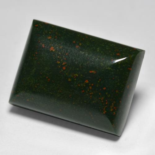 Pedra de sangue verde natural 11,99ct, baguete, opaco
