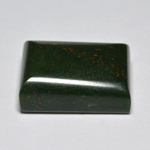 Pedra de sangue verde natural 11,99ct, baguete, opaco