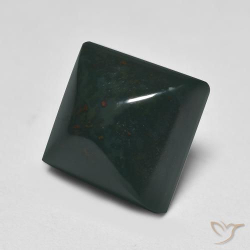 Pedra de Sangue Verde escuro Natural 6.05ct, Quadrado, Opaco