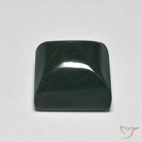 Pedra de Sangue Verde escuro Natural 6.05ct, Quadrado, Opaco