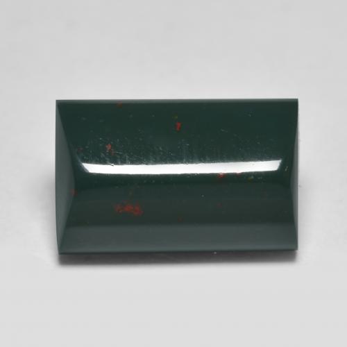 Pedra de sangue verde natural 4,00ct, baguete, opaco