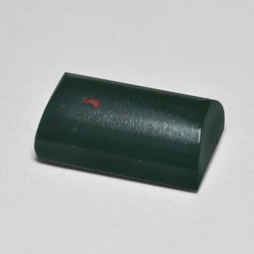 Pedra de sangue verde natural 4,00ct, baguete, opaco