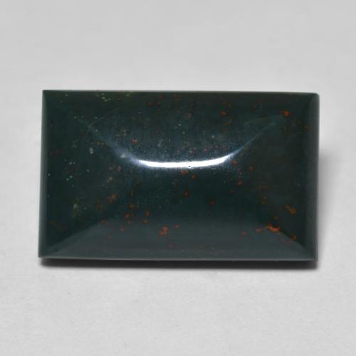Pedra de sangue verde natural 9,16ct, baguete, opaco