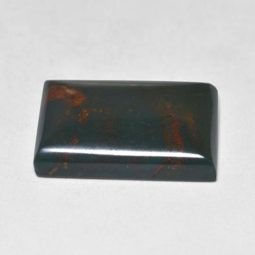 Pedra de sangue verde natural 7,25ct, baguete, translúcido