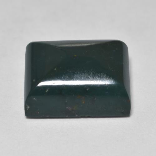 Pedra de sangue verde natural 6,92ct, baguete, opaco