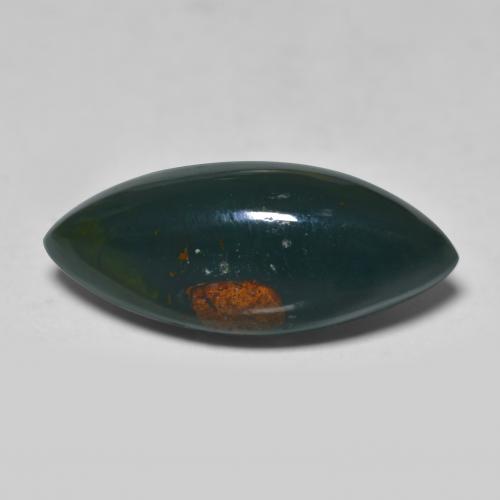 Pedra de sangue verde natural 6,71ct, marquise, opaco
