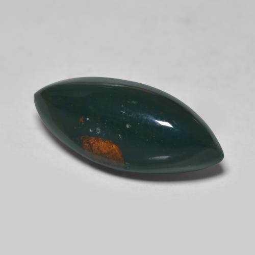 Pedra de sangue verde natural 6,71ct, marquise, opaco