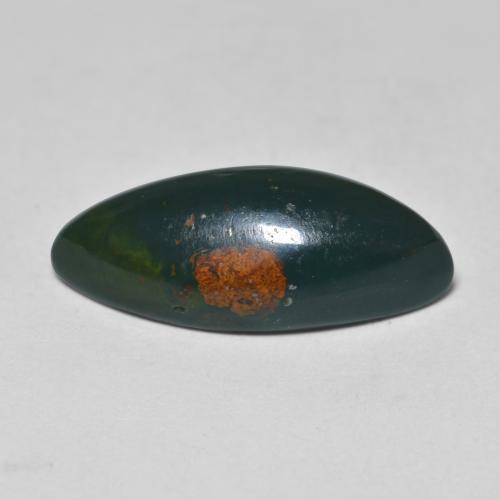 Pedra de sangue verde natural 6,71ct, marquise, opaco