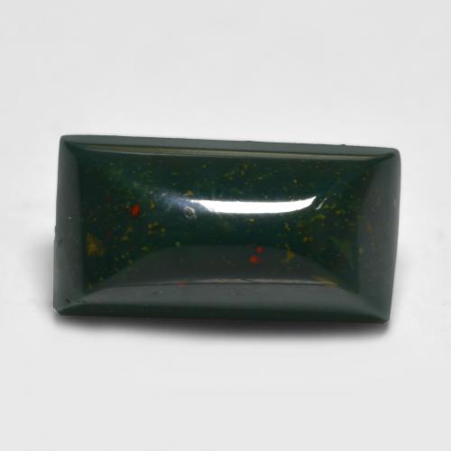 Pedra de sangue verde natural 3,48ct, baguete, opaco