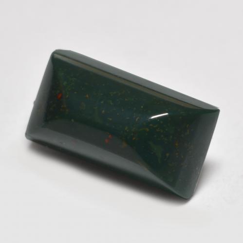 Pedra de sangue verde natural 3,48ct, baguete, opaco
