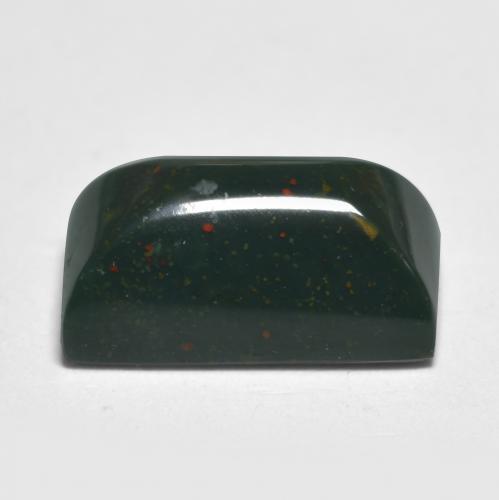 Pedra de sangue verde natural 3,48ct, baguete, opaco
