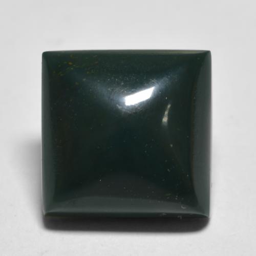 Pedra de sangue verde natural 4,41ct, quadrado, opaco