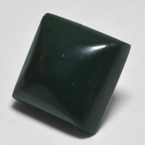 Pedra de sangue verde natural 4,41ct, quadrado, opaco