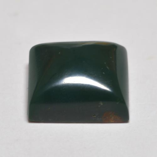 Pedra de sangue verde natural 4,41ct, quadrado, opaco