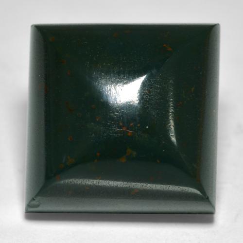 Pedra de sangue verde natural 19,49ct, quadrado, opaco