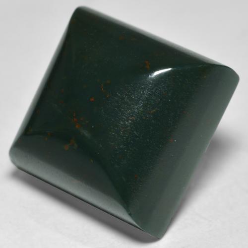 Pedra de sangue verde natural 19,49ct, quadrado, opaco