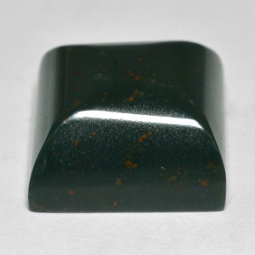 Pedra de sangue verde natural 19,49ct, quadrado, opaco