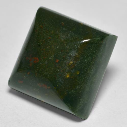Pedra de sangue verde natural 11,21ct, quadrado, opaco