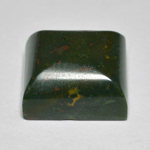 Pedra de sangue verde natural 11,21ct, quadrado, opaco