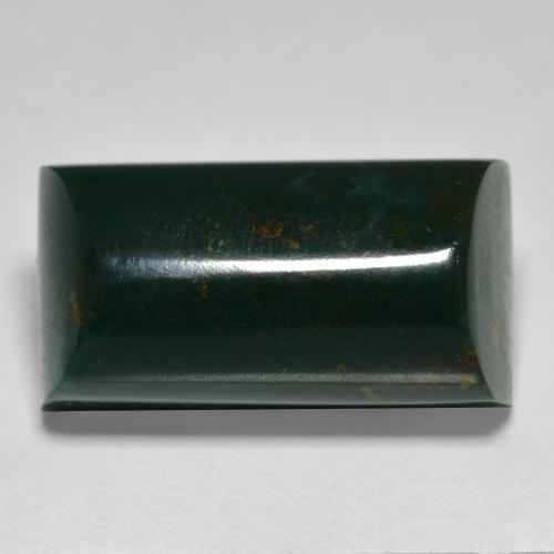 Pedra de sangue verde natural 15,25ct, baguete, opaco