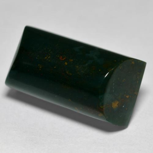 Pedra de sangue verde natural 15,25ct, baguete, opaco
