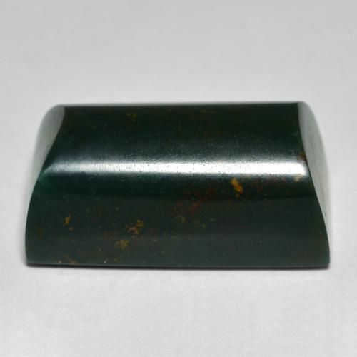 Pedra de sangue verde natural 15,25ct, baguete, opaco