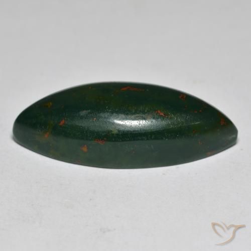 Pedra de Sangue Verde escuro Natural 15.61ct, Marquesa, Opaco