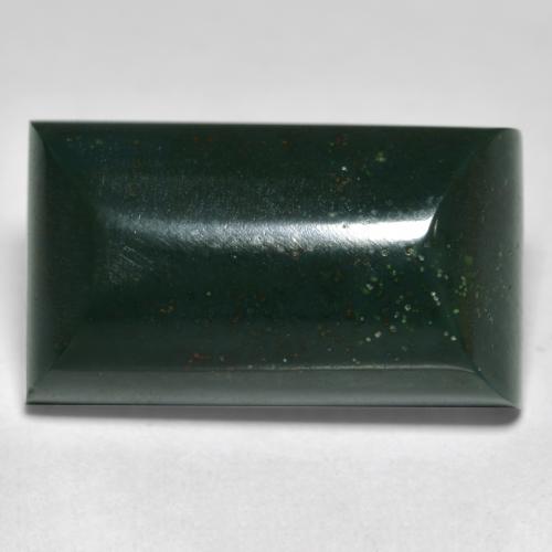 Pedra de sangue verde natural 14,66ct, baguete, opaco