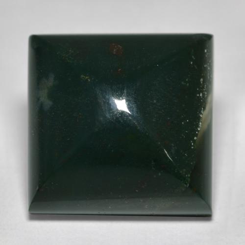 Pedra de sangue verde natural 12,60ct, quadrado, opaco